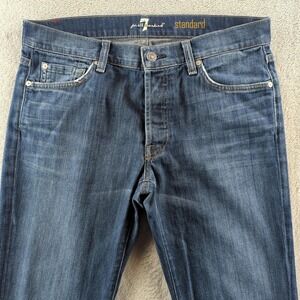 7 For All Mankind Jeans Mens 32x32 Blue Standard Straight Leg Made USA Y2K Style